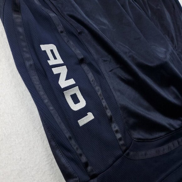 AND1 Basketball Shorts Core Mesh 11" Inseam Logo Navy Blue Baggy Men XL - Picture 3 of 10